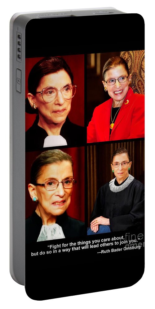 Supreme Court Portable Battery Charger featuring the photograph Fight - In Honor of Ruth Bader Ginsburg by Mitchell R Grosky