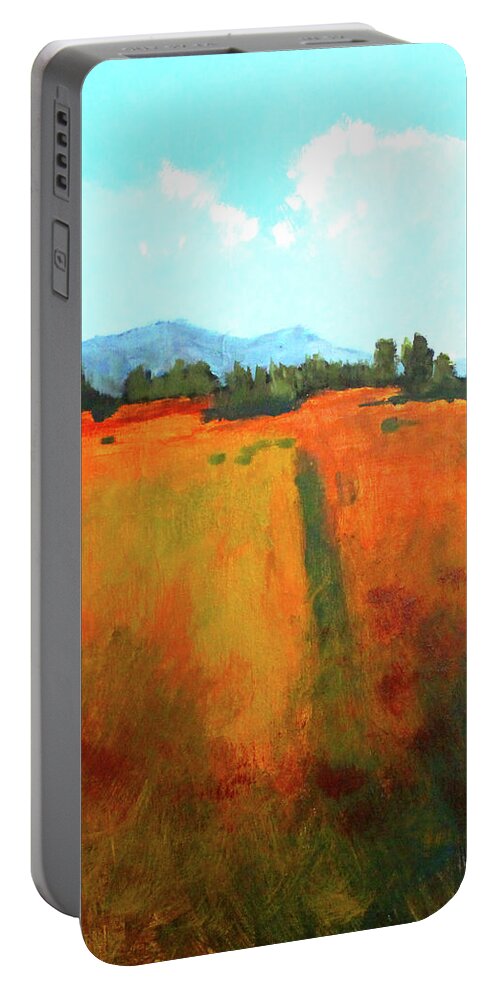 High Desert Landscape Portable Battery Charger featuring the painting In the High Desert by Nancy Merkle