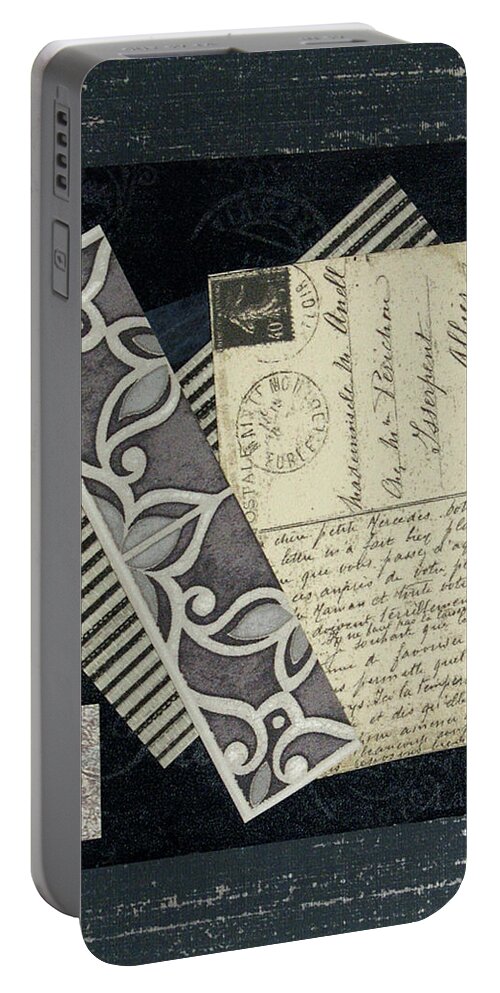 Mixed-media Portable Battery Charger featuring the mixed media In the Post by MaryJo Clark