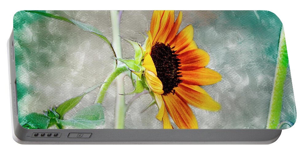 Sunflowers Portable Battery Charger featuring the photograph In The Rough by Janie Johnson
