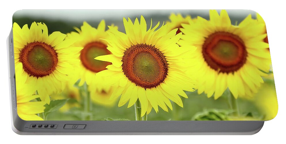 Sunflower Portable Battery Charger featuring the photograph In Your Face by Lens Art Photography By Larry Trager