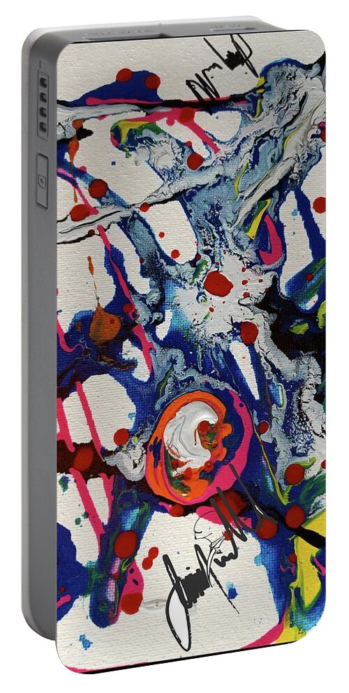  Portable Battery Charger featuring the painting Inarms by Jimmy Williams