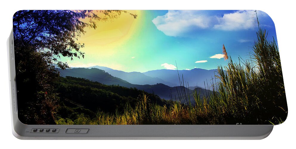 2037e Portable Battery Charger featuring the photograph Incredible Scenery Near Rio Frio, Colombia by Al Bourassa