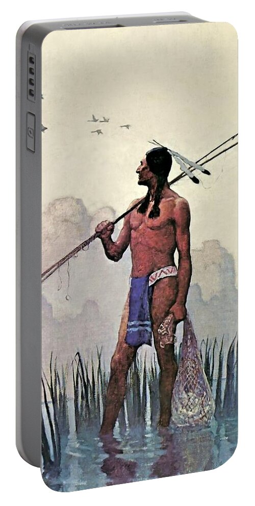 Indian Spear Fishing Portable Battery Charger by Patricia Keith