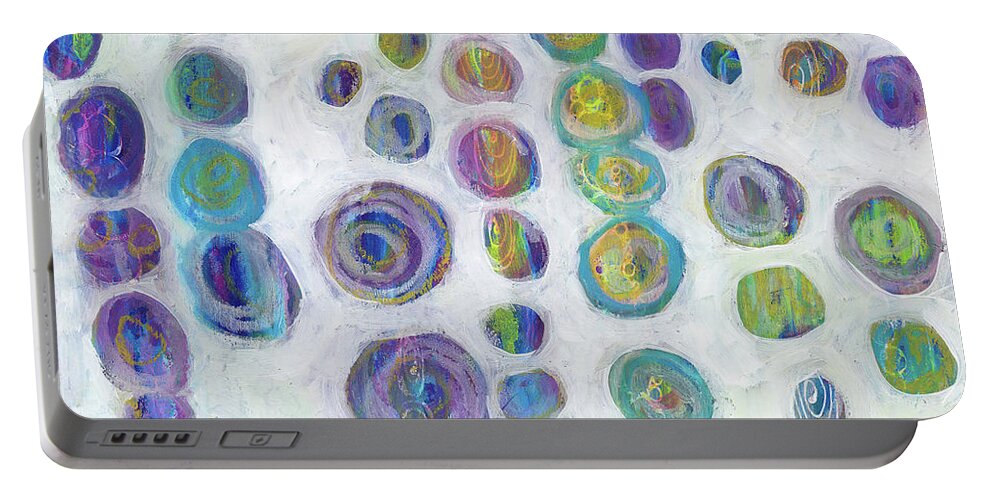 Abstract Portable Battery Charger featuring the painting Infinite Possibilities by Winona's Sunshyne