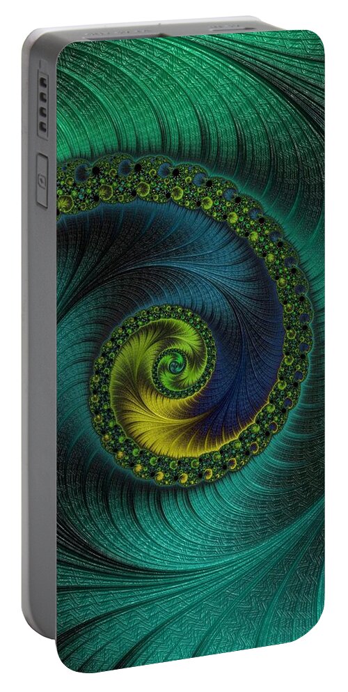 Fractal Portable Battery Charger featuring the digital art Infinity #4 by Mary Ann Benoit