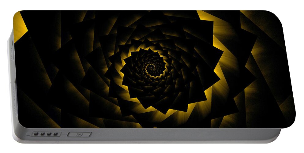 Endless Portable Battery Charger featuring the digital art Infinity Tunnel Spiral Sun by Pelo Blanco Photo