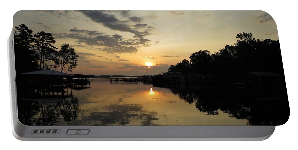 Sunrise Portable Battery Charger featuring the photograph Ink Cloud Attack Sunrise by Ed Williams