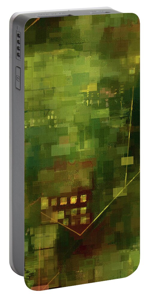 City Lights Portable Battery Charger featuring the digital art Inner City Abstract by Shelli Fitzpatrick