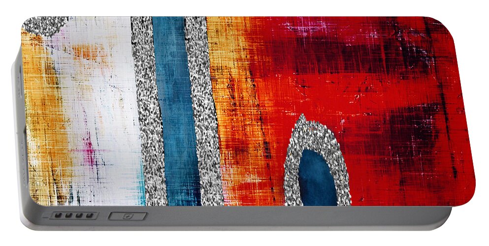 Abstract Art Portable Battery Charger featuring the digital art Insurrection by Canessa Thomas