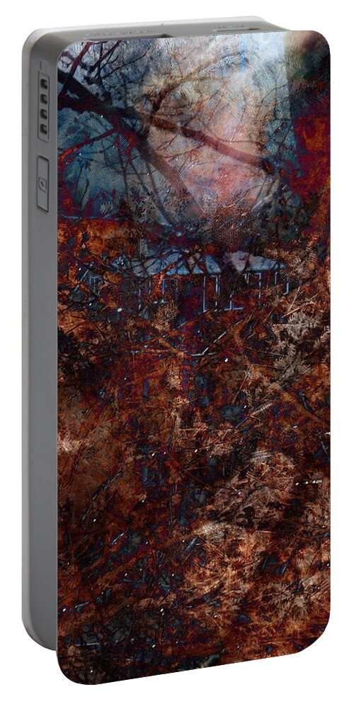 Abstract Portable Battery Charger featuring the digital art Into The Woods by James Barnes