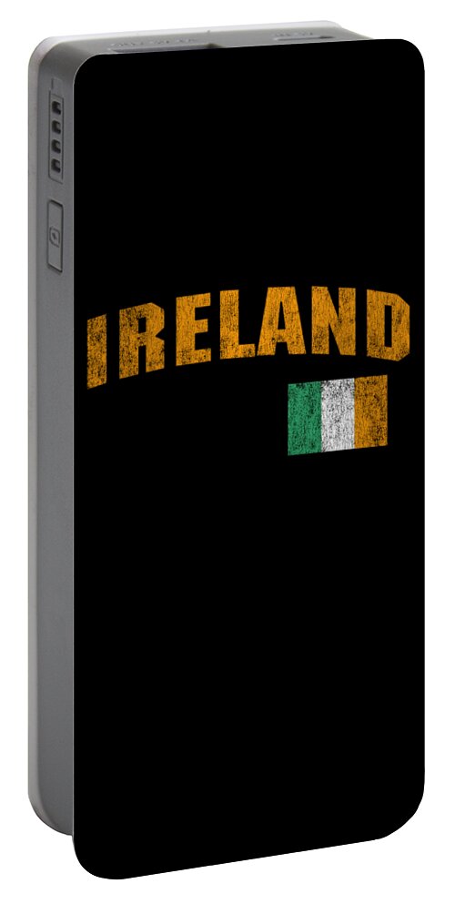 Ireland Portable Battery Charger featuring the digital art Ireland Retro by Flippin Sweet Gear