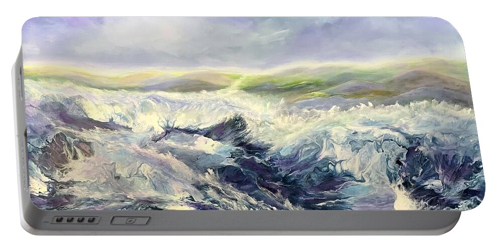 Irish Coast Portable Battery Charger featuring the painting Irish Coast by Soraya Silvestri