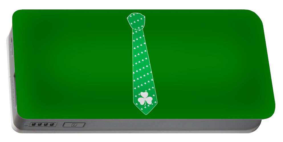 Funny Portable Battery Charger featuring the digital art Irish St Patricks Tie by Flippin Sweet Gear