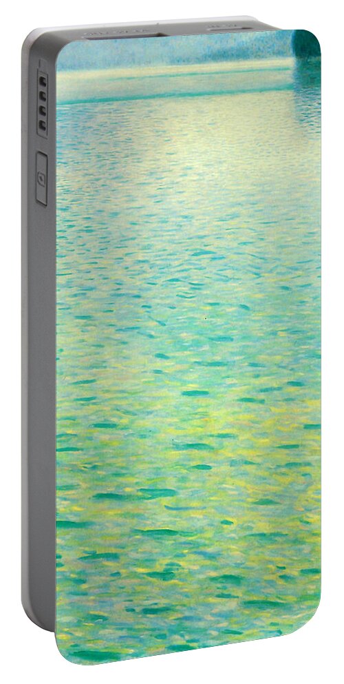 Island In The Attersee Portable Battery Charger featuring the painting Island in the Attersee by Gustav Klimt