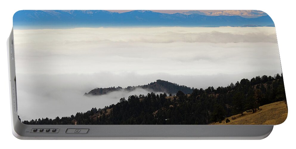 Sangre De Cristo Mountains Portable Battery Charger featuring the photograph Island in the Fog by Steven Krull