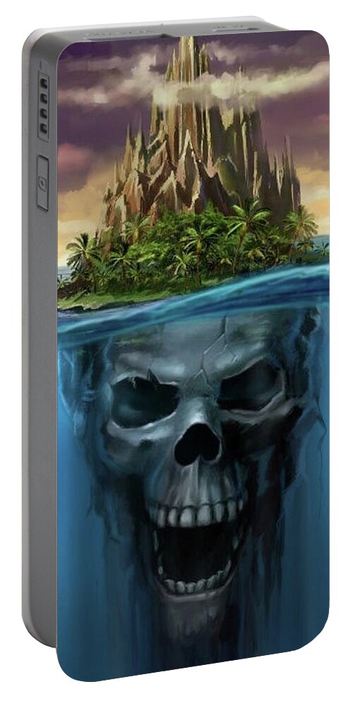 Death Portable Battery Charger featuring the painting Island of Death by Teresa Trotter