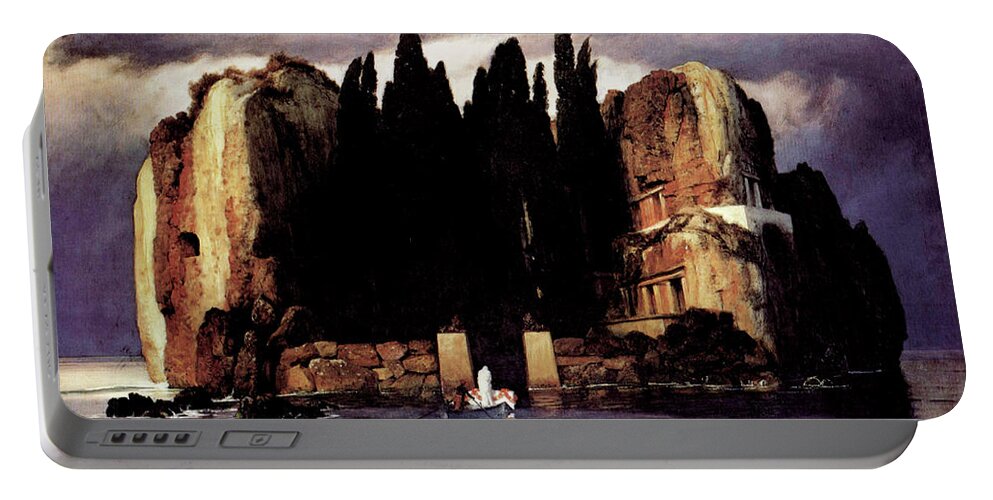 Arnold Brocklin Portable Battery Charger featuring the painting Isle of the Dead by Arnold Brocklin