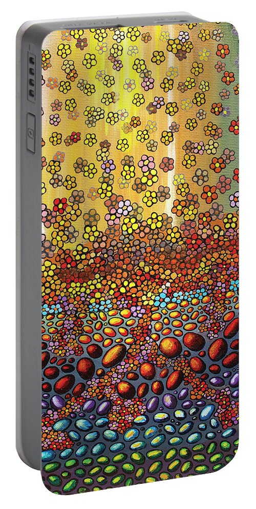 Overwhelmed Portable Battery Charger featuring the painting It will Never be Enough by Mindy Huntress