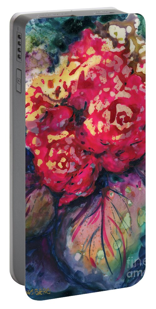 Party Portable Battery Charger featuring the painting It's a Party by Lois Blasberg