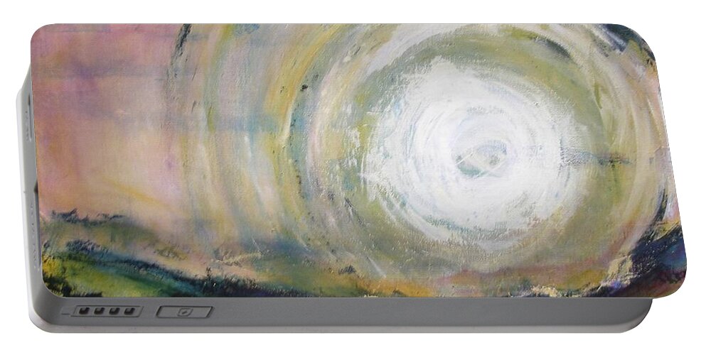 Abstract Portable Battery Charger featuring the painting It's All In The Journey by Valerie Greene