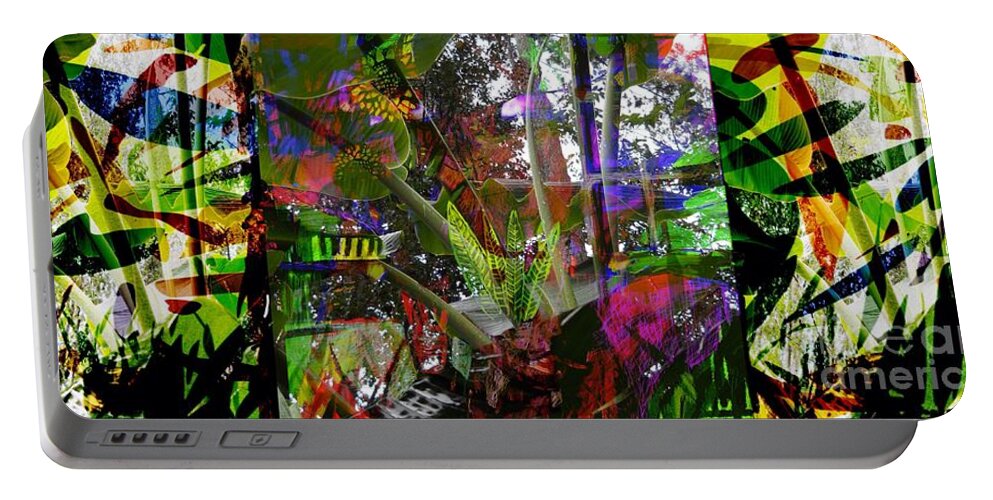 Jungle Portable Battery Charger featuring the digital art It's Like A Jungle Sometimes by Joe Roache