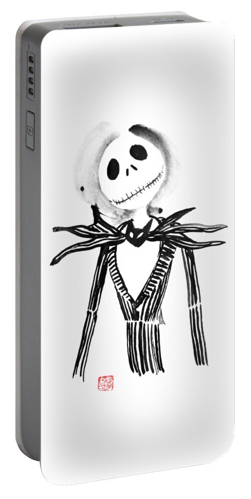 Jack Skellington Portable Battery Charger featuring the painting Jack by Pechane Sumie