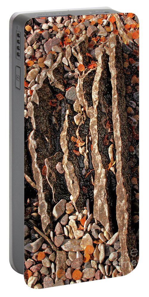 Canada Portable Battery Charger featuring the photograph Jagged Little Rocks by Mary Mikawoz