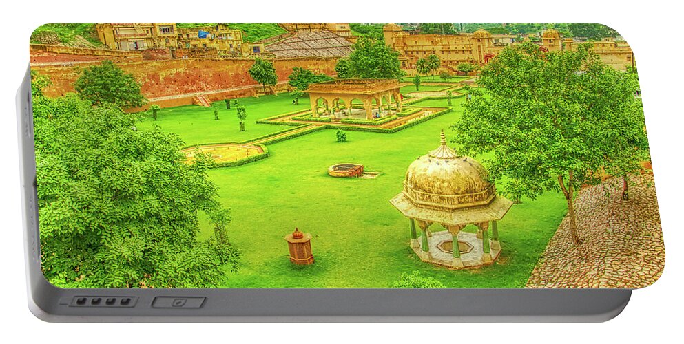 Amer Fort Portable Battery Charger featuring the photograph Jaipur Garden Colors by Stefano Senise