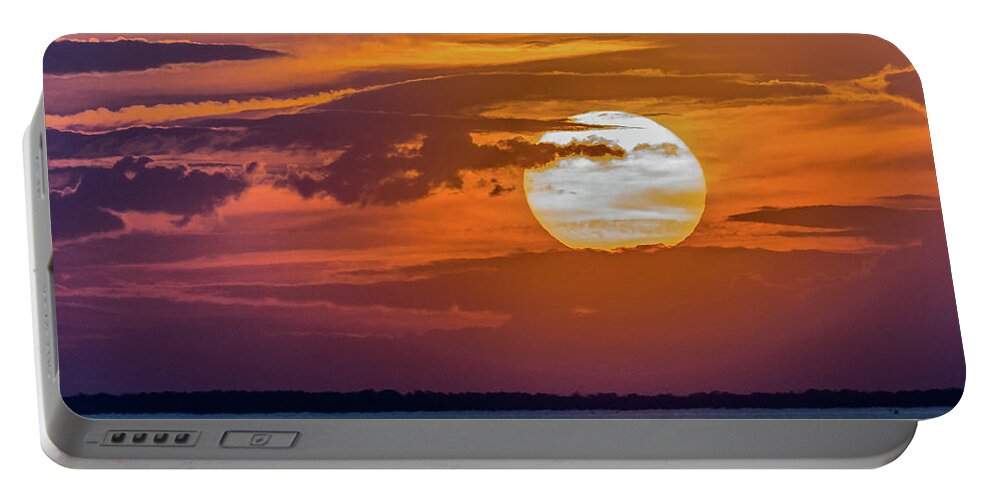 Sunset Portable Battery Charger featuring the photograph James River Sunset by Jerry Gammon