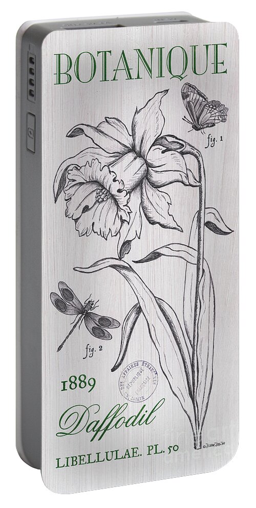 Floral Portable Battery Charger featuring the painting Jardin Botanique 2 by Debbie DeWitt
