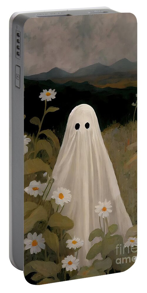 Jasmine Portable Battery Charger featuring the painting Jasmine Ghost by N Akkash