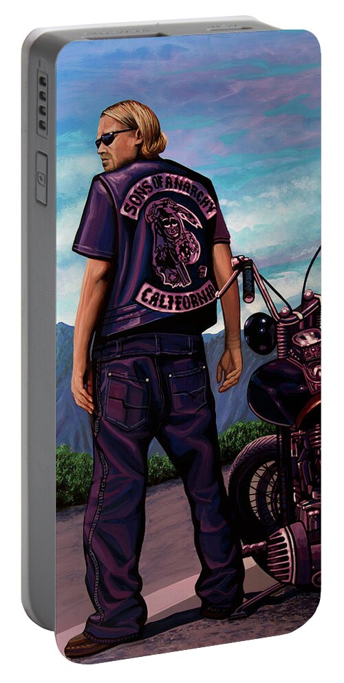 Soa Portable Battery Charger featuring the painting Jax In Sons Of Anarchy Painting by Paul Meijering