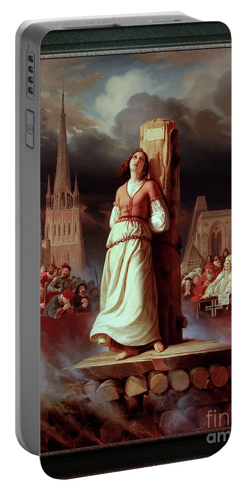 Joan Of Arc's Death At The Stake Portable Battery Charger featuring the painting Joan of Arc's Death at the Stake by Hermann Stilke Fine Art Xzendor7 Old Masters Reproductions by Rolando Burbon