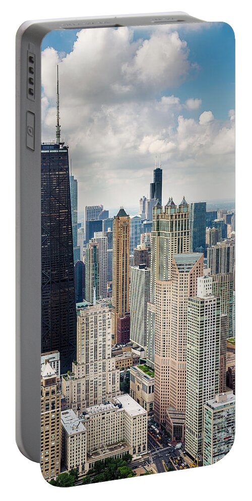 3scape Portable Battery Charger featuring the photograph John Hancock Building in the Gold Coast by Adam Romanowicz