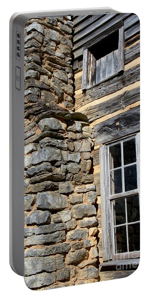 Cades Cove Portable Battery Charger featuring the photograph John Oliver Cabin 6 by Phil Perkins