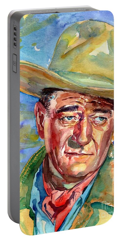 John Portable Battery Charger featuring the painting John Wayne Circus World 1964 by Suzann Sines