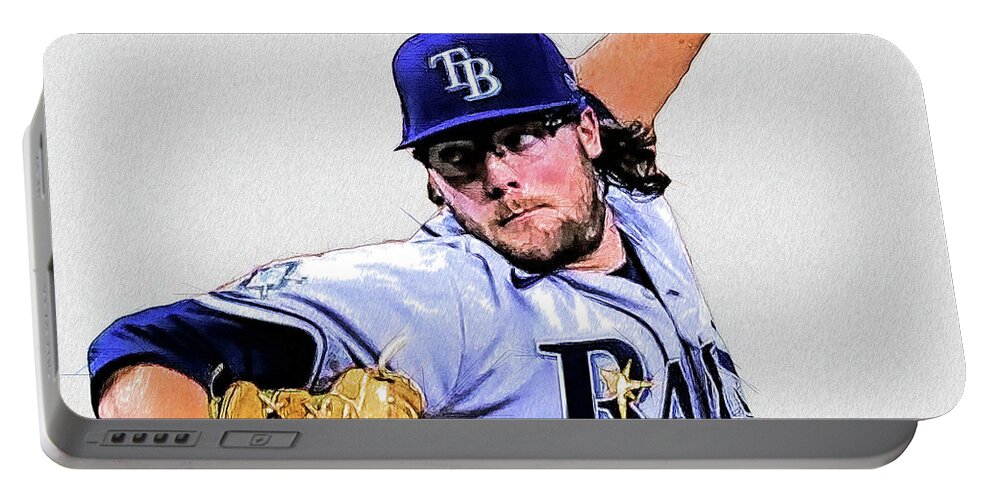 Josh Fleming - Rh Relief P - Tampa Bay Rays Portable Battery Charger featuring the digital art Josh Fleming - RH Relief P - Tampa Bay Rays by Bob Smerecki