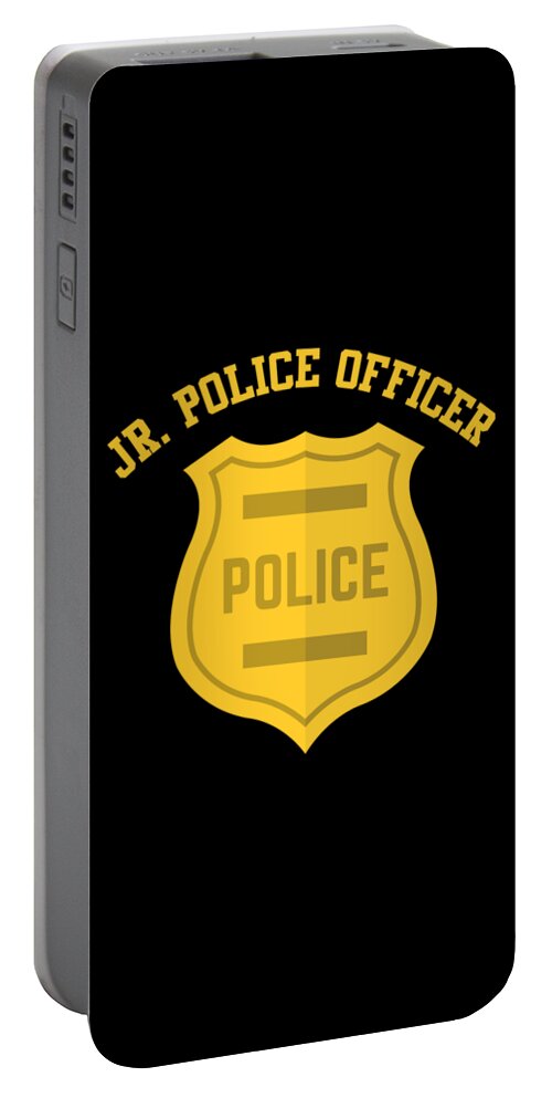 Funny Portable Battery Charger featuring the digital art Jr Police Officer by Flippin Sweet Gear