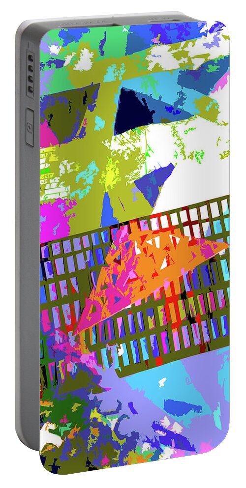Collage Portable Battery Charger featuring the mixed media Juneteenth Abstract Collage 2022 by Lorena Cassady