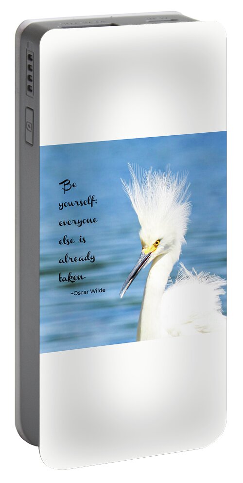 Snowy Egret Portable Battery Charger featuring the photograph Just Be Your Wonderful Self by Joanne Carey