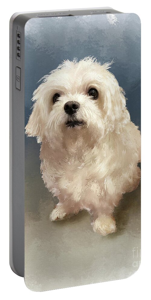 Animal Portable Battery Charger featuring the digital art Just Washed My Hair by Lois Bryan
