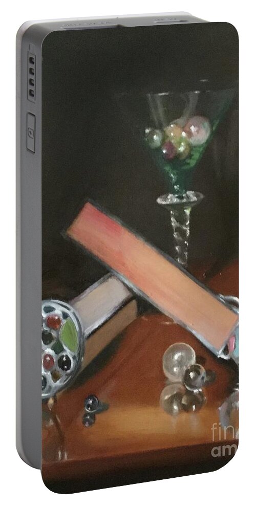 Oil Painting Portable Battery Charger featuring the painting Kaleidoscope by Lori Ippolito