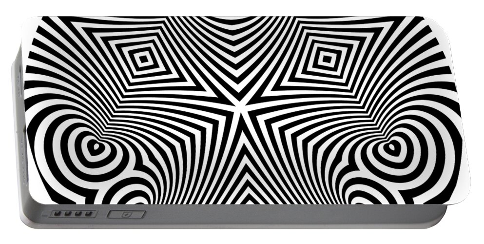 Op Art Portable Battery Charger featuring the mixed media Karmala by Gianni Sarcone