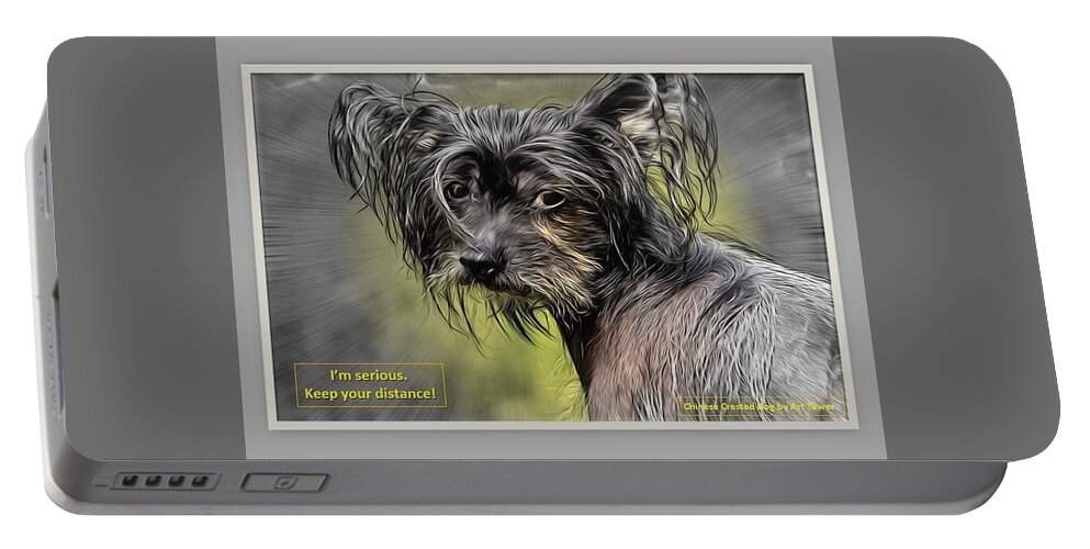 Dog Portable Battery Charger featuring the digital art Keep Your Distance by Nancy Ayanna Wyatt