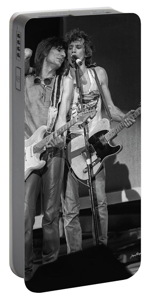 Keith Richards Portable Battery Charger featuring the photograph Keith and Woody by Jurgen Lorenzen