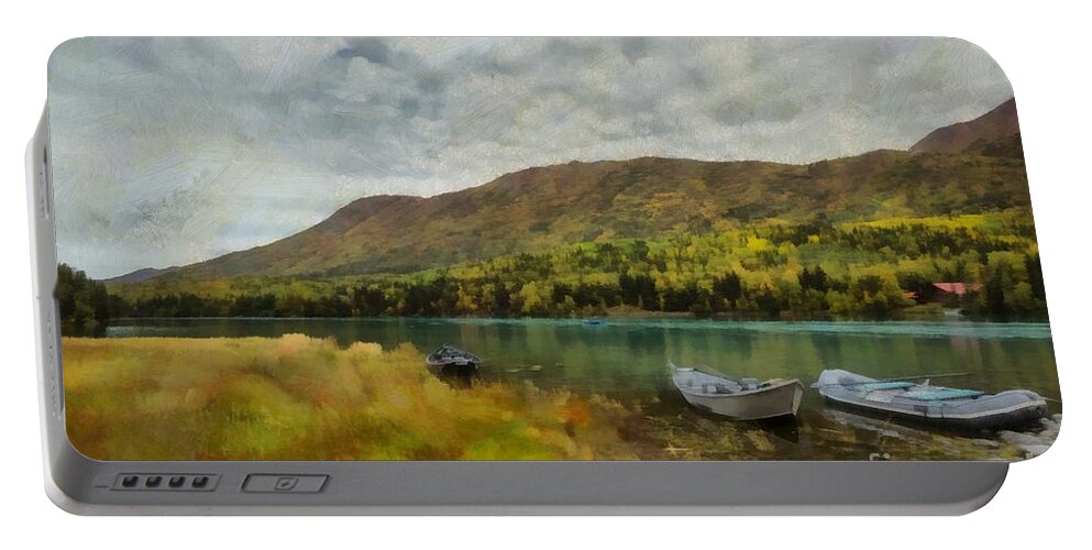Boats Portable Battery Charger featuring the photograph Kenai River by Eva Lechner