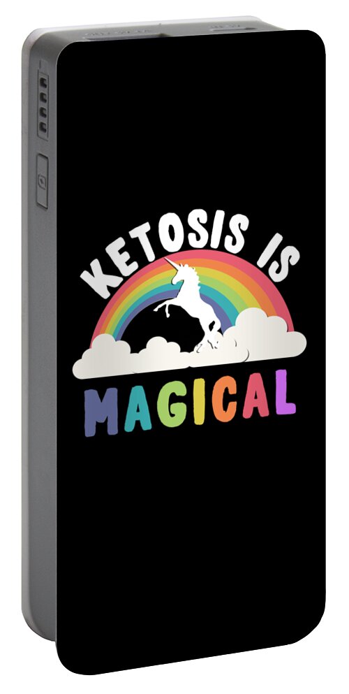 Funny Portable Battery Charger featuring the digital art Ketosis Is Magical by Flippin Sweet Gear