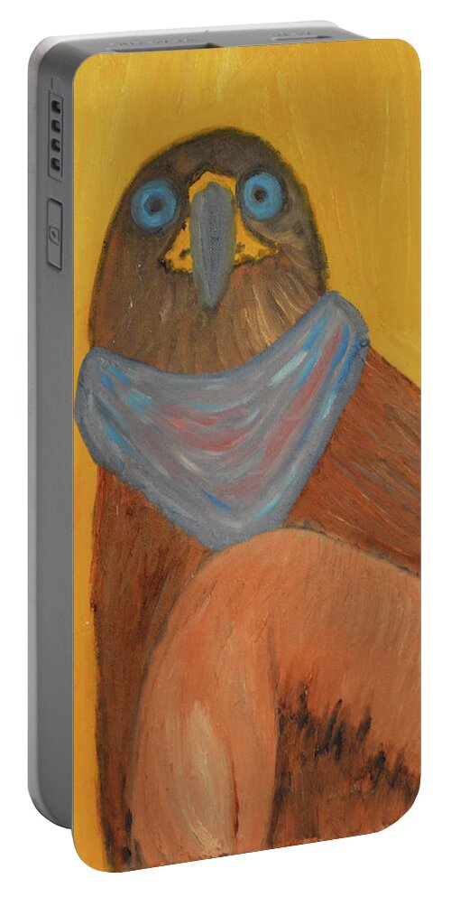 Eagle Portable Battery Charger featuring the painting Khan the Eagle by Anita Hummel