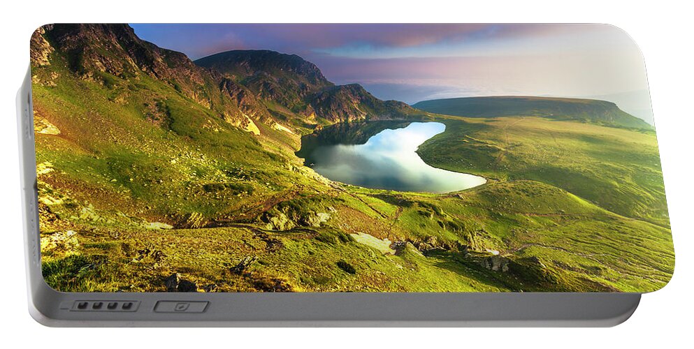 Bulgaria Portable Battery Charger featuring the photograph Kidney Lake by Evgeni Dinev